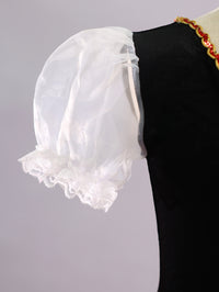 Girls Folk Red Tulle Puff Sleeve Ballet Tutu Costume