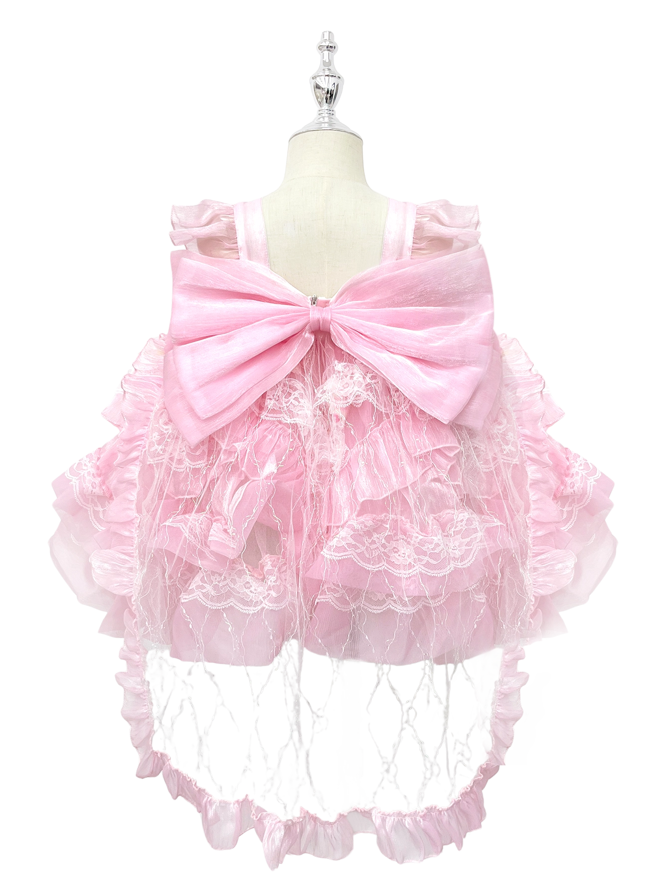 Pink Floral Lace Lolita Princess Dress for Toddlers-W26055
