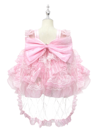 Pink Floral Lace Lolita Princess Dress for Toddlers-W26055