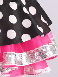 Black White Polka Dot Hot Pink Girls Ballet Tutu Dress Rhinestone Dance Costume