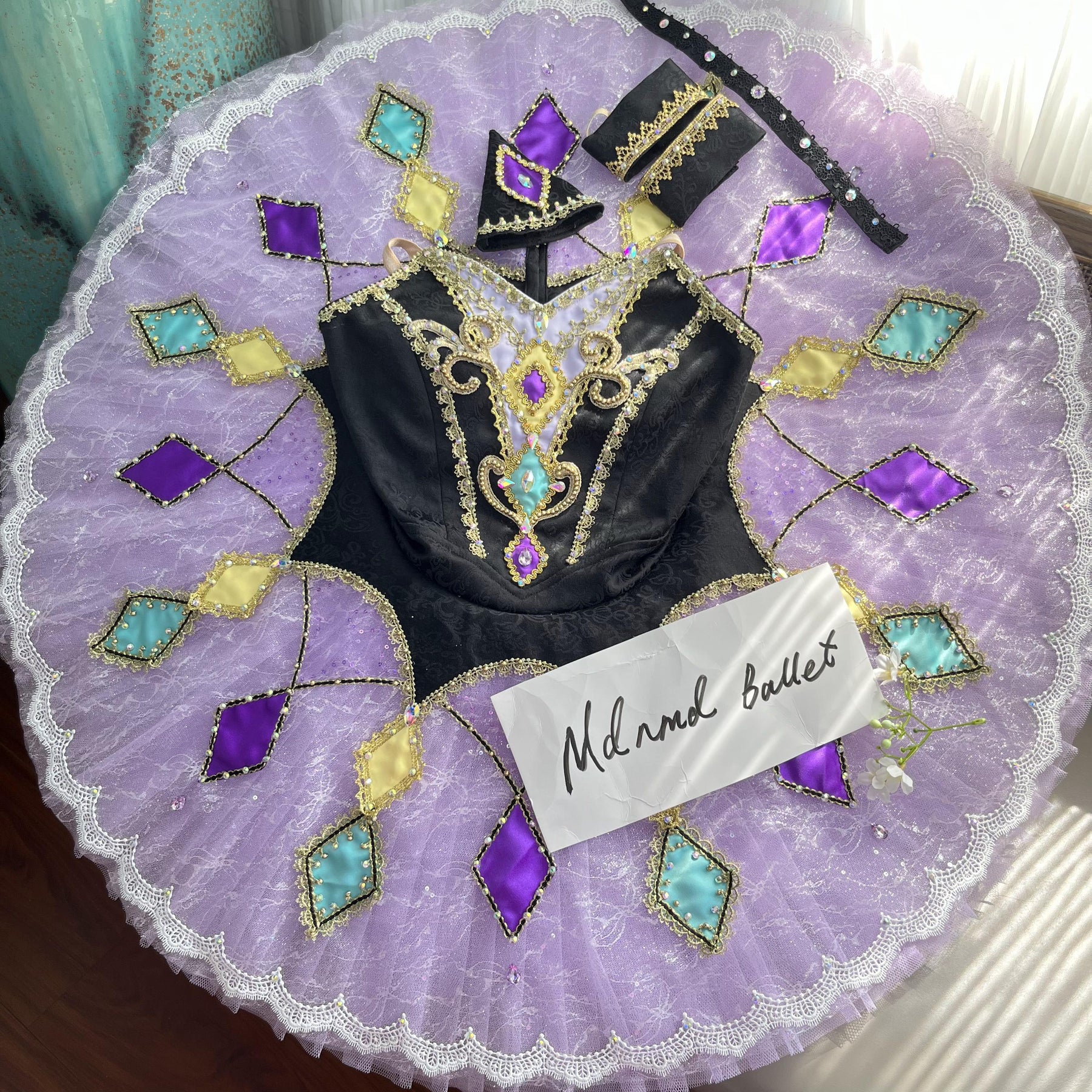 Majestic Purple Black Ballet Tutu with Diamond Accents - MDT0277