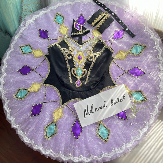 Majestic Purple Black Ballet Tutu with Diamond Accents - MDT0277