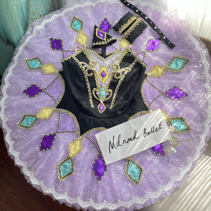 Majestic Purple Black Ballet Tutu with Diamond Accents - MDT0277
