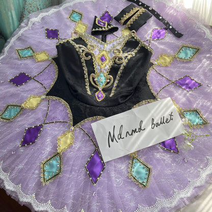 Majestic Purple Black Ballet Tutu with Diamond Accents - MDT0277