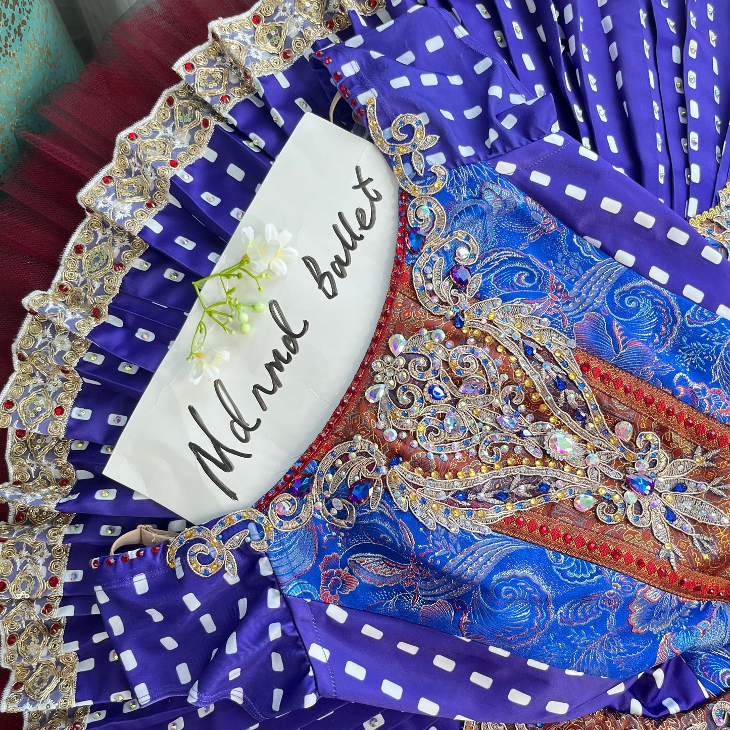Royal Blue Ballet Tutu with Ornate Embellishments for Stage Performances - MDT0775