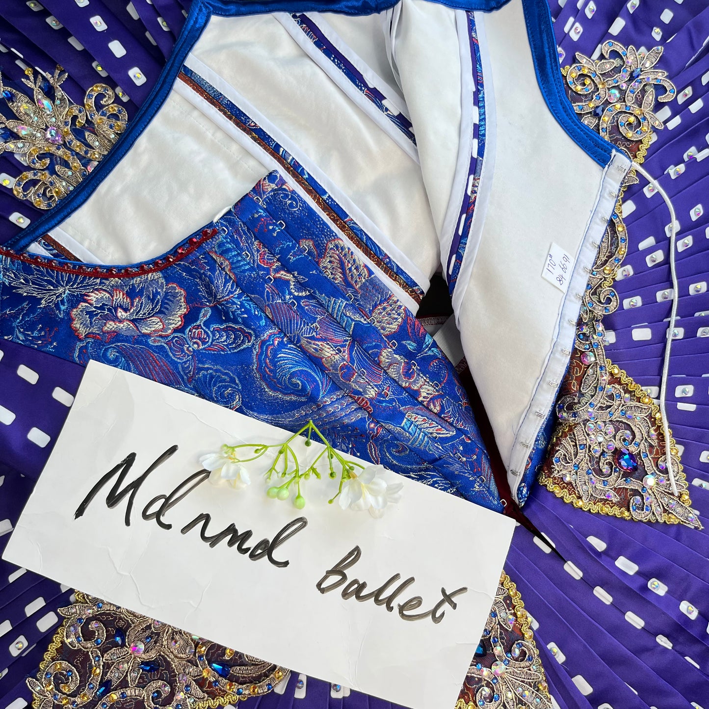 Royal Blue Ballet Tutu with Ornate Embellishments for Stage Performances - MDT0775