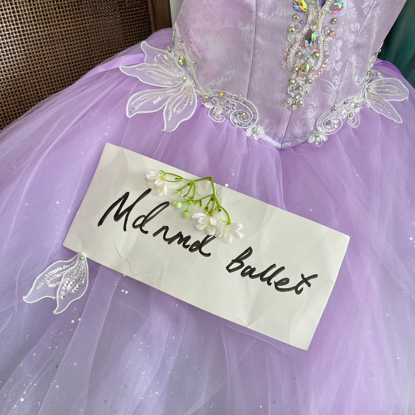 Lace Sequin Purple Ballet Dress,Suitable for Sleeping Beauty and Giselle themed ballet competitions.-MDC0450