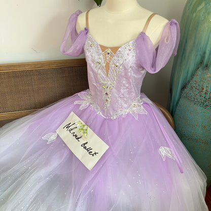 Lace Sequin Purple Ballet Dress,Suitable for Sleeping Beauty and Giselle themed ballet competitions.-MDC0450