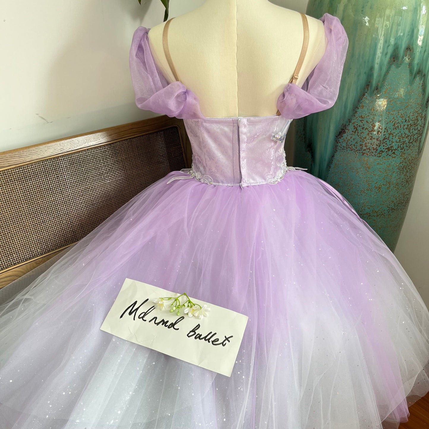 Lace Sequin Purple Ballet Dress,Suitable for Sleeping Beauty and Giselle themed ballet competitions.-MDC0450