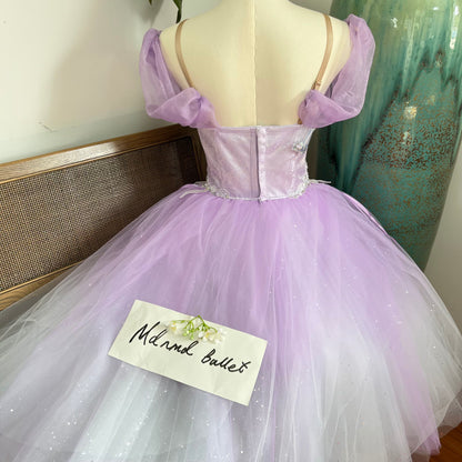 Lace Sequin Purple Ballet Dress,Suitable for Sleeping Beauty and Giselle themed ballet competitions.-MDC0450