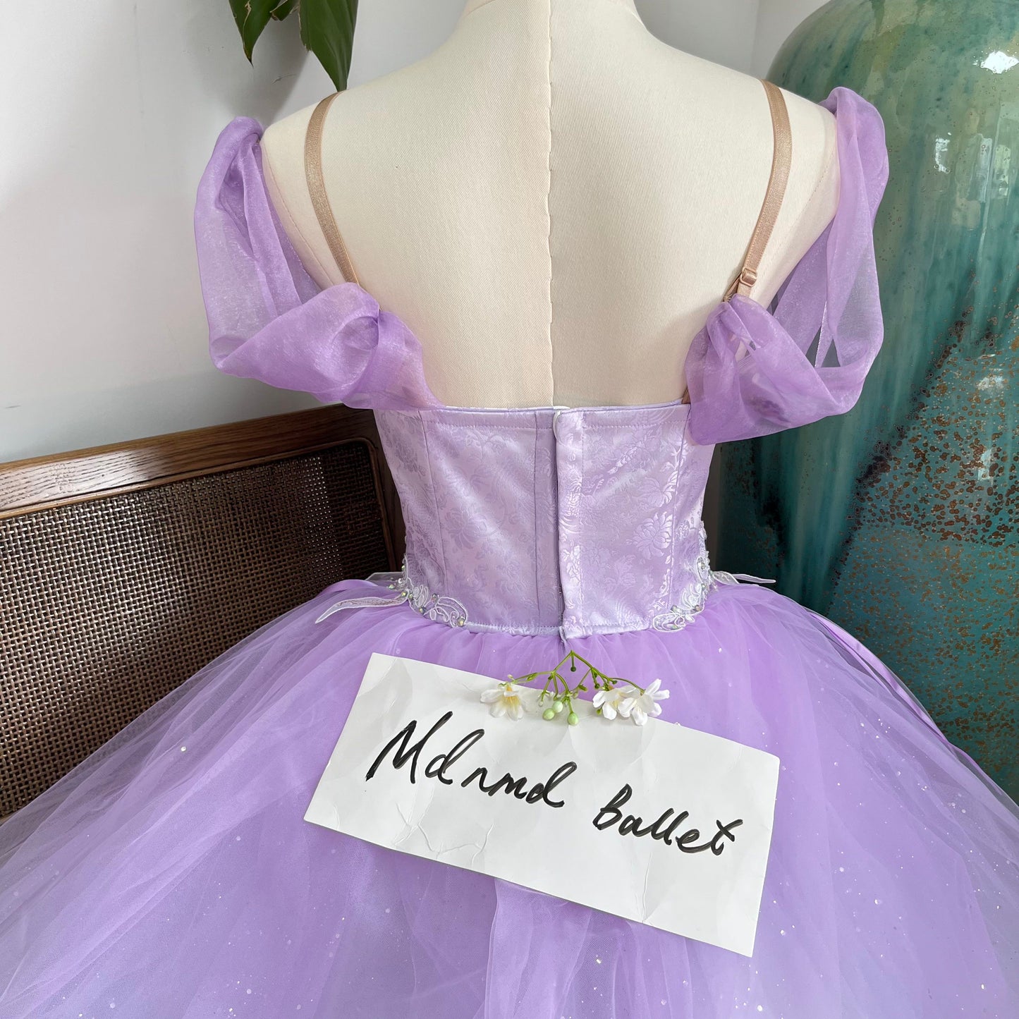 Lace Sequin Purple Ballet Dress,Suitable for Sleeping Beauty and Giselle themed ballet competitions.-MDC0450