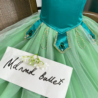 Professional Emerald - Themed Ballet Gown | Gemstone - Embellished | Ideal for Ballet Competitions-MDC1066