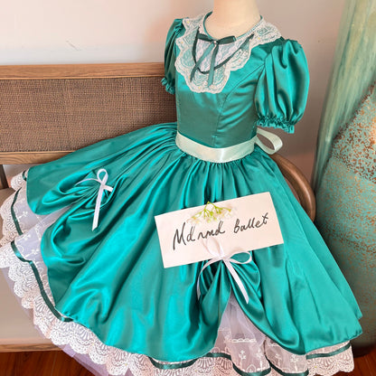 Coppélia Ballet Gown: Handmade with Lace and Bow Design - Ideal Ballet Dress for Girls-MDC0330