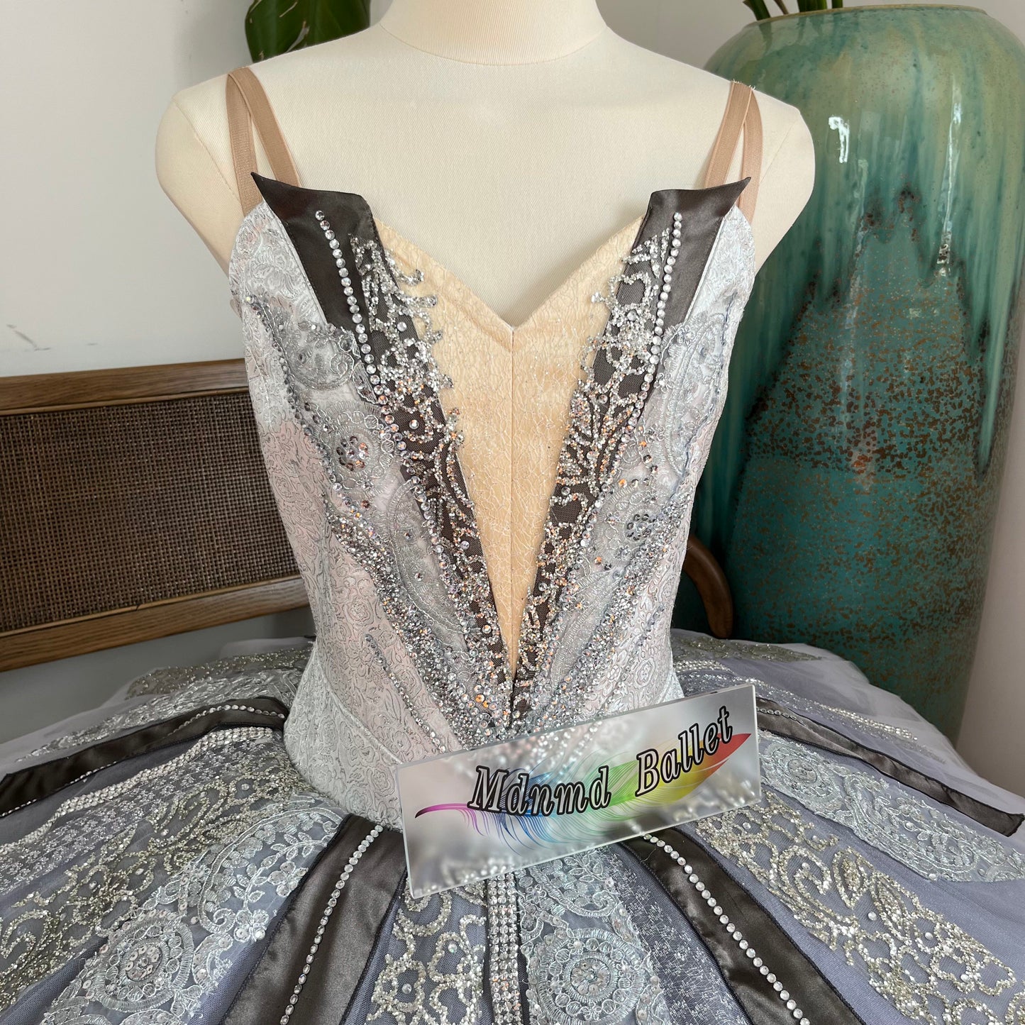 Silver Fairy Lace Sequin Ballet Costume | Professional Ballerina Dancewear-MDT1197