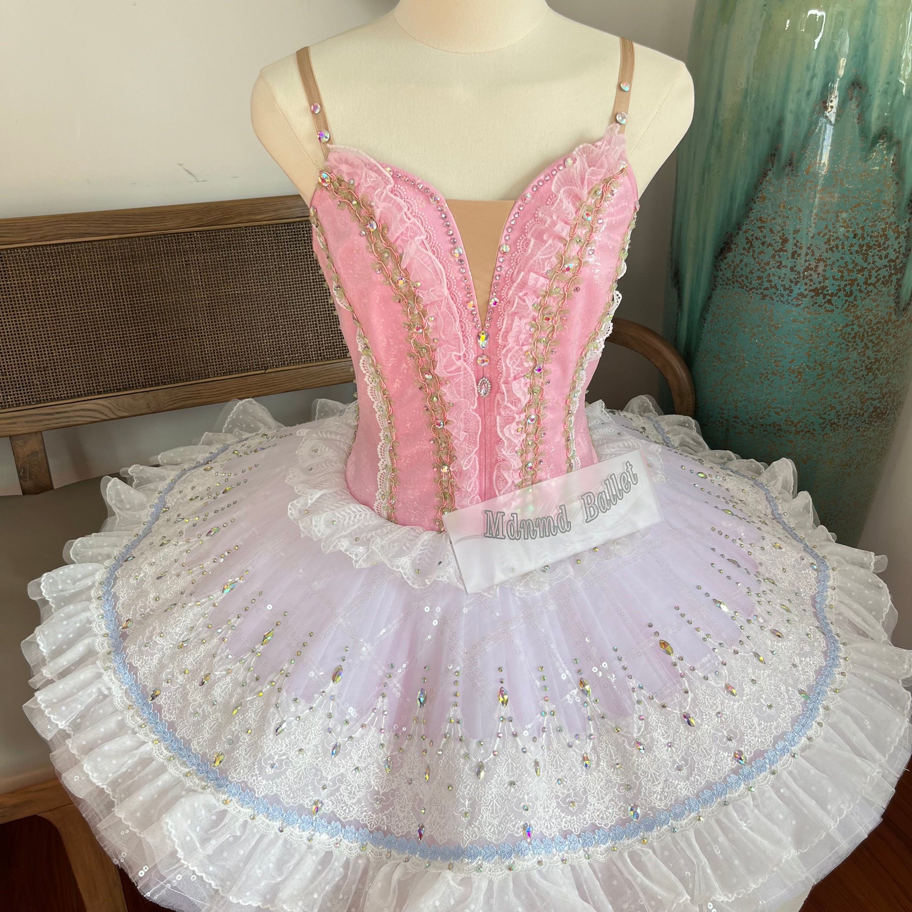 Handmade Pink Ballet Dress with Lace Design | Every Girl's Dream Ballet Costume-MDT1195