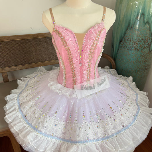 Handmade Pink Ballet Dress with Lace Design | Every Girl's Dream Ballet Costume-MDT1195