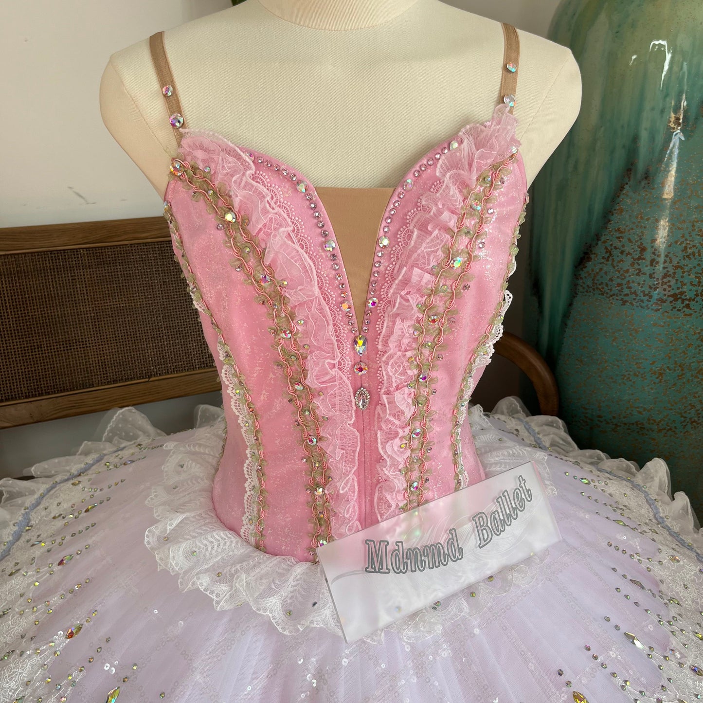 Handmade Pink Ballet Dress with Lace Design | Every Girl's Dream Ballet Costume-MDT1195
