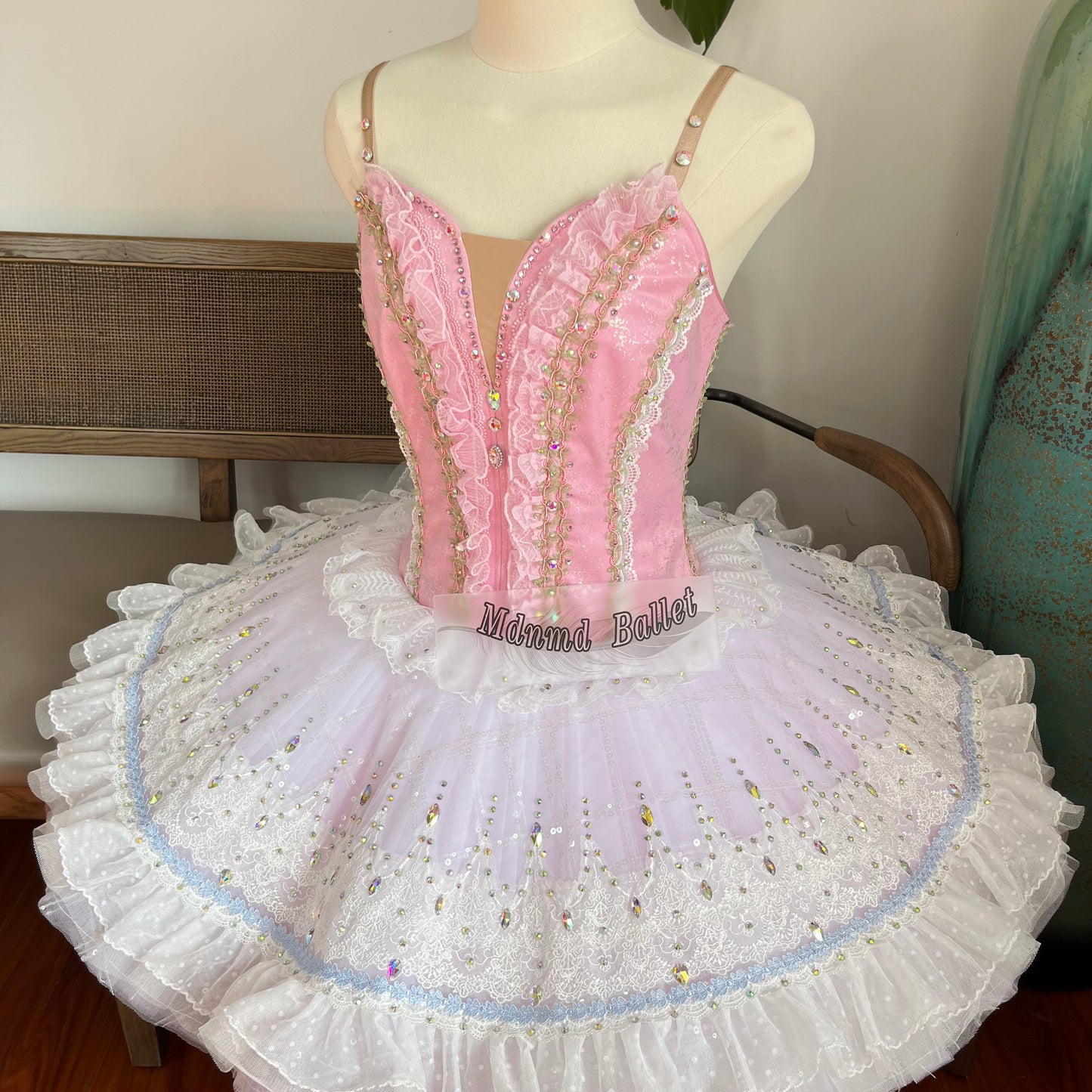 Handmade Pink Ballet Dress with Lace Design | Every Girl's Dream Ballet Costume-MDT1195