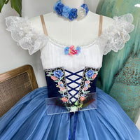 Exquisite Off - Shoulder Blue Ballet Dress - Ombre Tulle & Delicate Lace-MDC1068