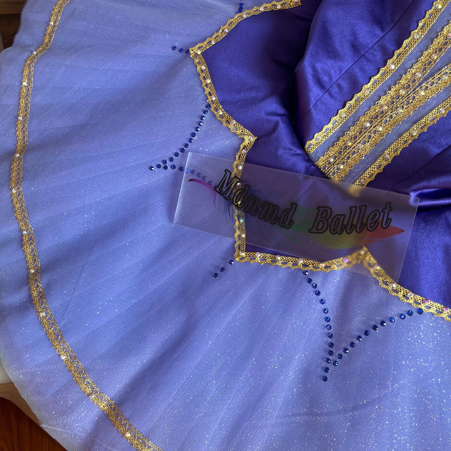 Handmade Purple Ballet Dress for Girls with Golden Embroidered Trim - Perfect for Dance Competitions-MDT1083