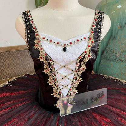 Professional Classical Black, Red and Gold Platter Ballet Tutu for Youth America Grand Prix (YAGP)-MDT1204