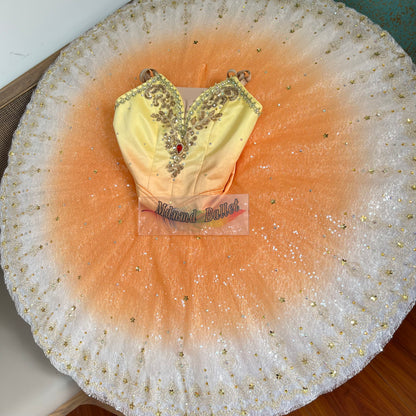 Professional Orange Platter Ballet Tutu for Youth America Grand Prix (YAGP)-MDT1213