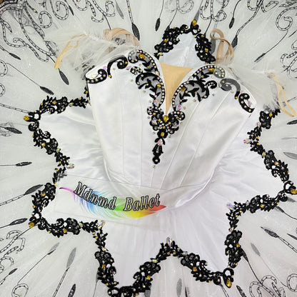 white ballet tutu, decorated with lace and sequins, is a professional ballerina's ballet tutu.-MDT0813
