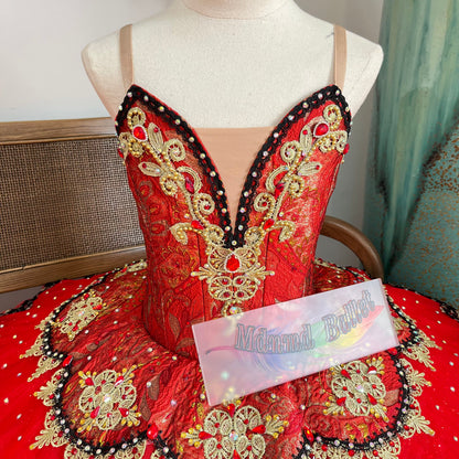 Professional Red Platter Ballet Tutu is suitable for the Youth America Grand Prix (YAGP)-MDT1095