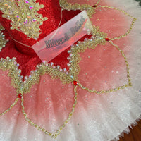 Red professional ballet skirt, a performance costume for professional ballet dancers.-MDT1237