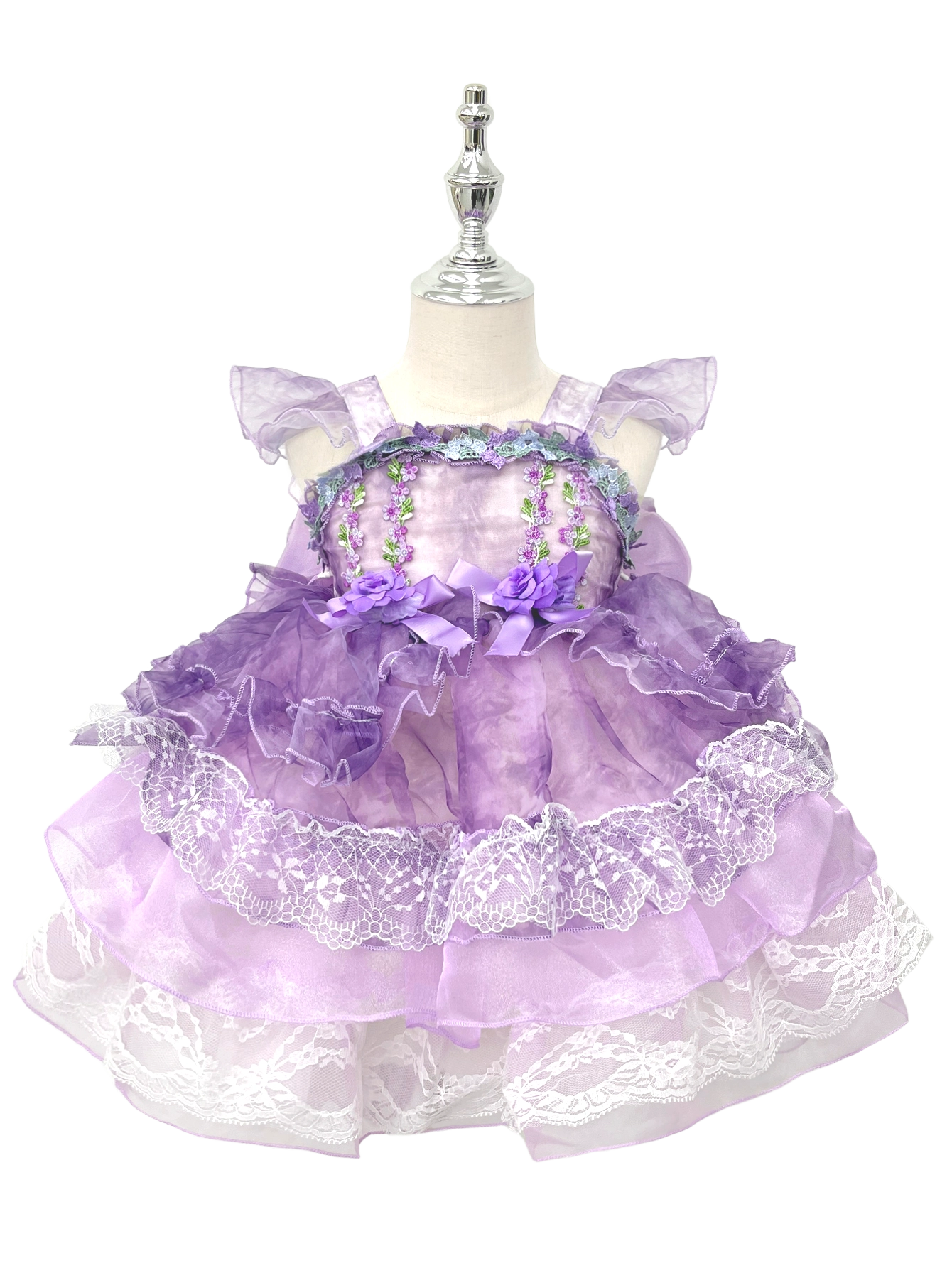 Purple Lavender Lace Lolita Princess Dress for Toddlers Girls-W26057