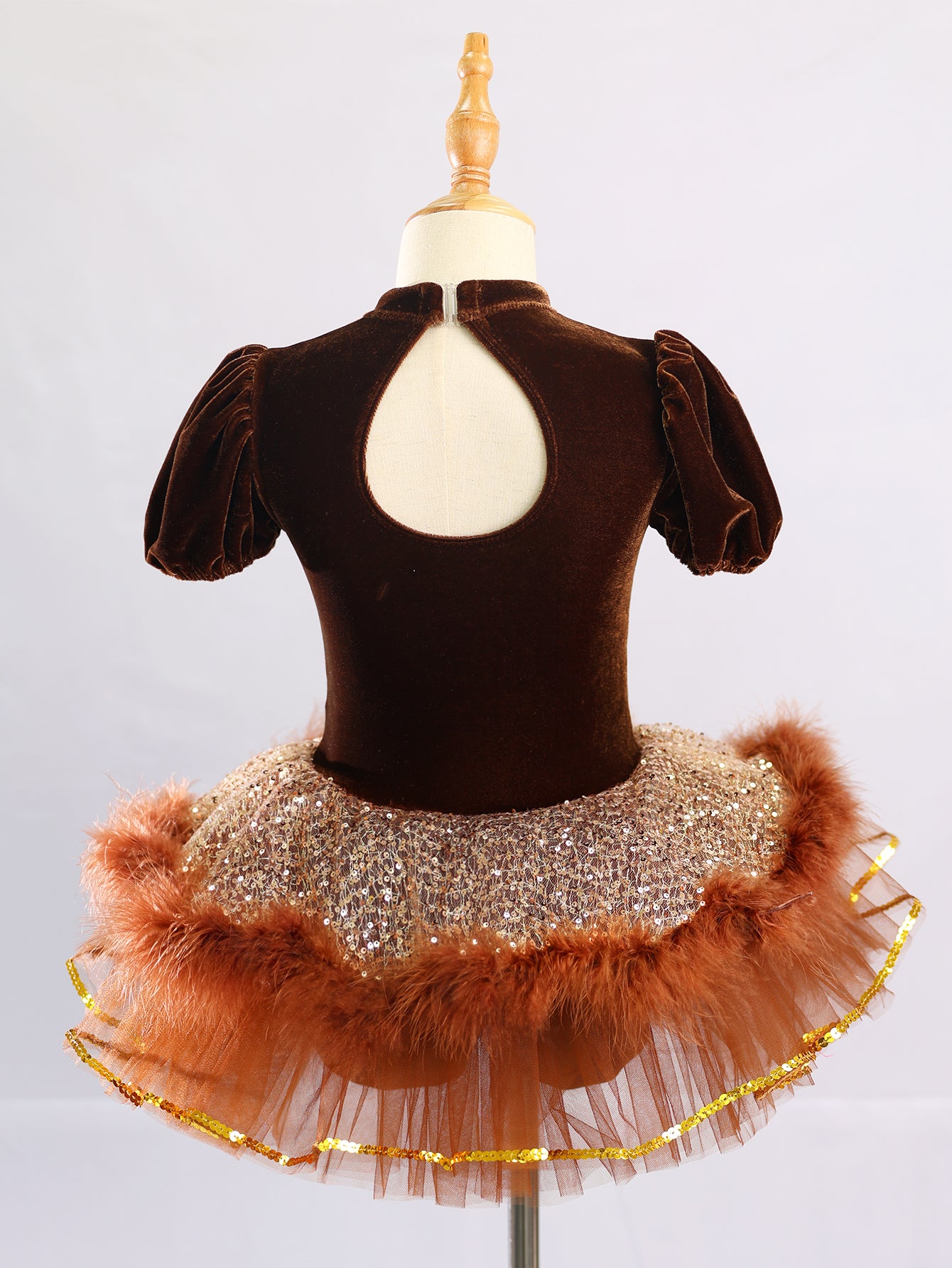 Kids Animal Theme Puff Sleeve Fluffy Performance Tutu