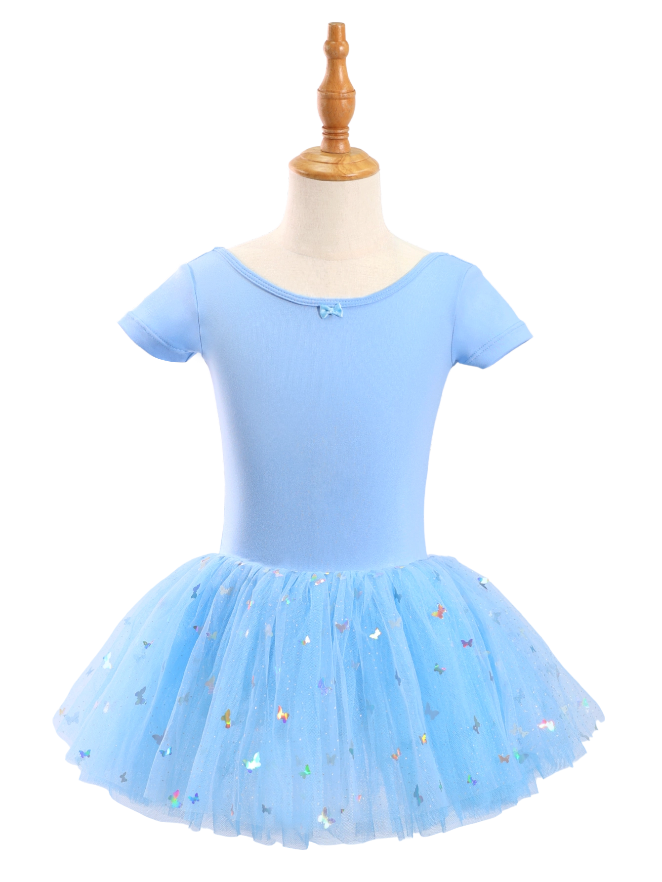 Girls Butterfly Sequin Ballet Leotard Tutu Dress-XY030