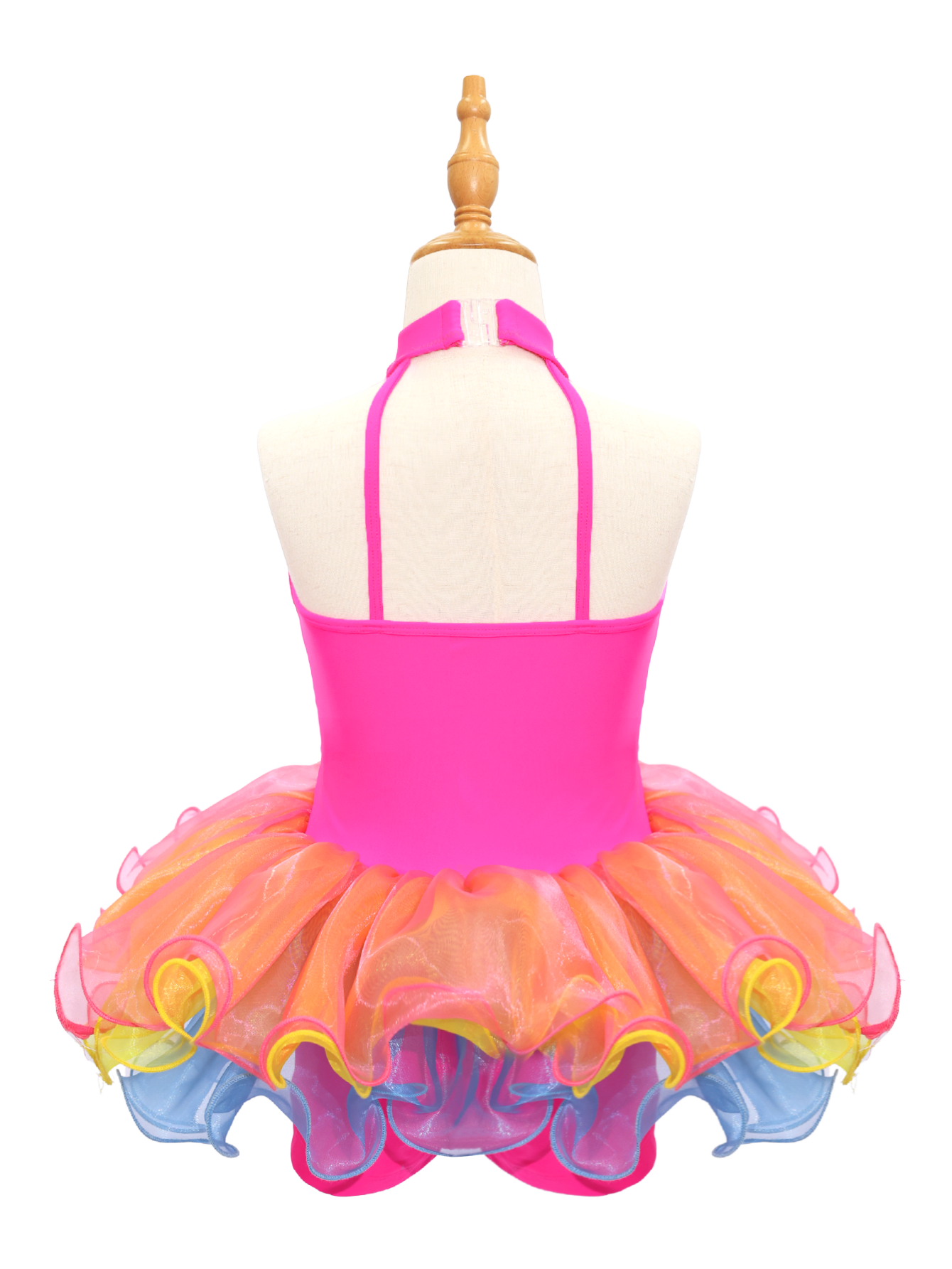 Rainbow Sequin Kids Jazz Dance Costume-JSP018