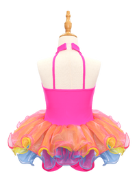 Rainbow Sequin Kids Jazz Dance Costume-JSP018