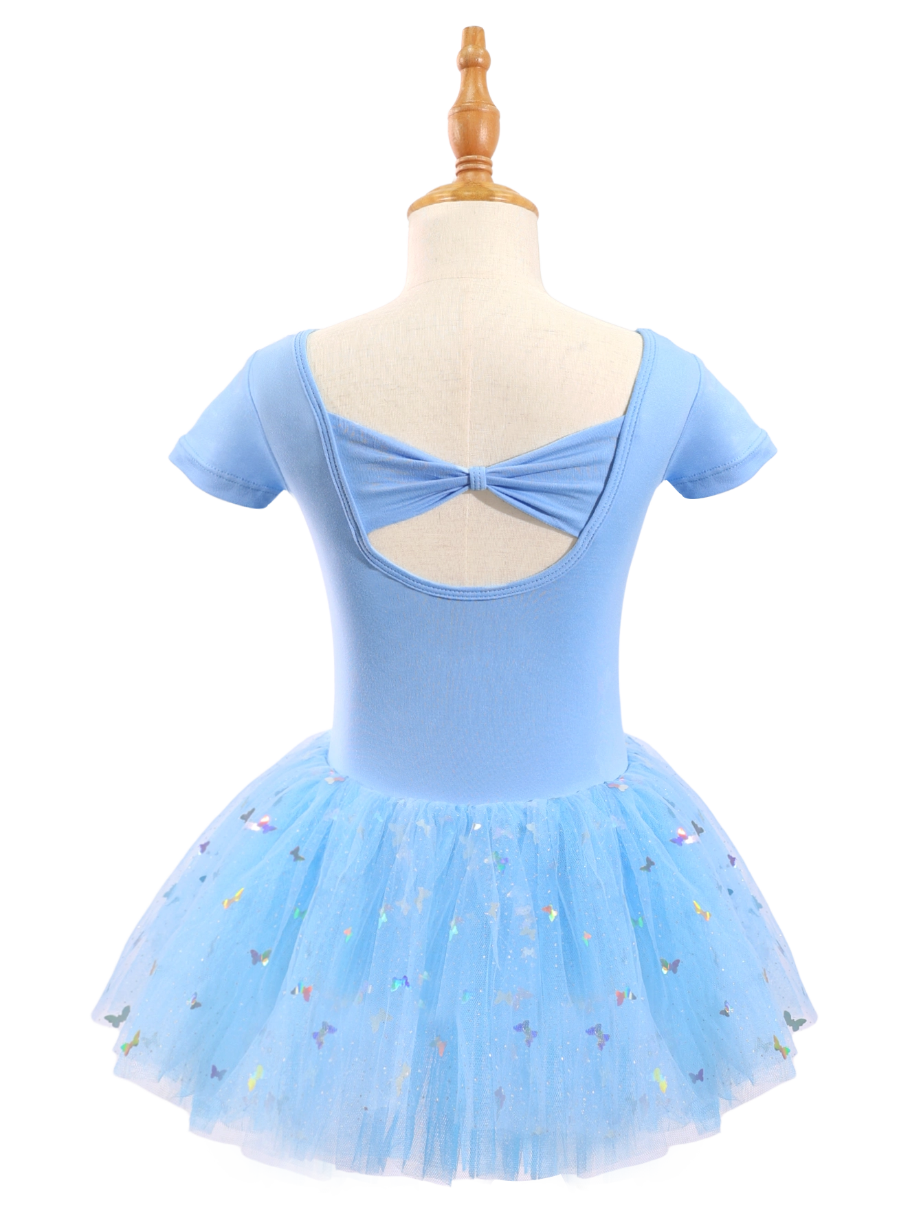 Girls Butterfly Sequin Ballet Leotard Tutu Dress-XY030