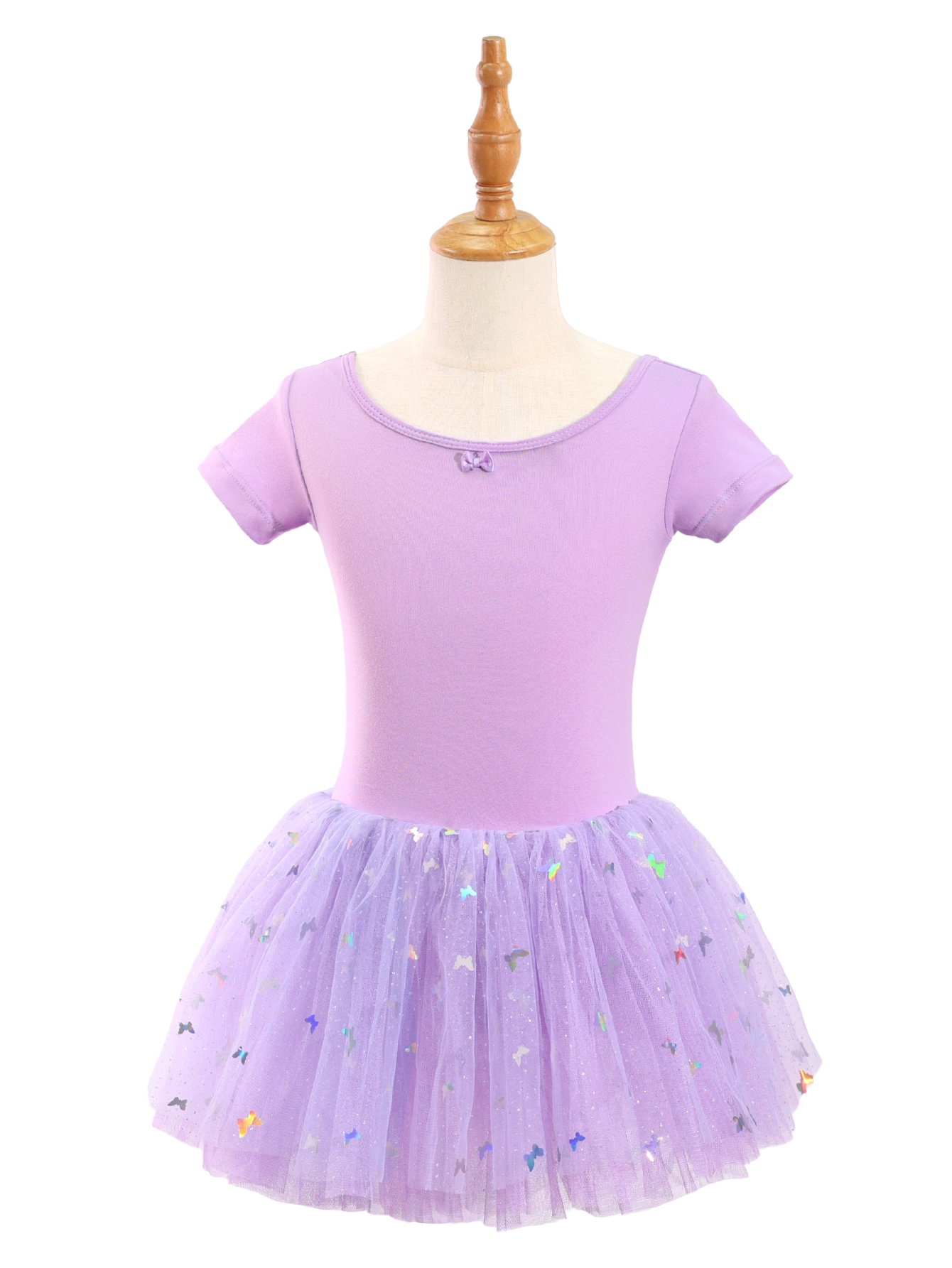 Girls Butterfly Sequin Ballet Leotard Tutu Dress-XY030
