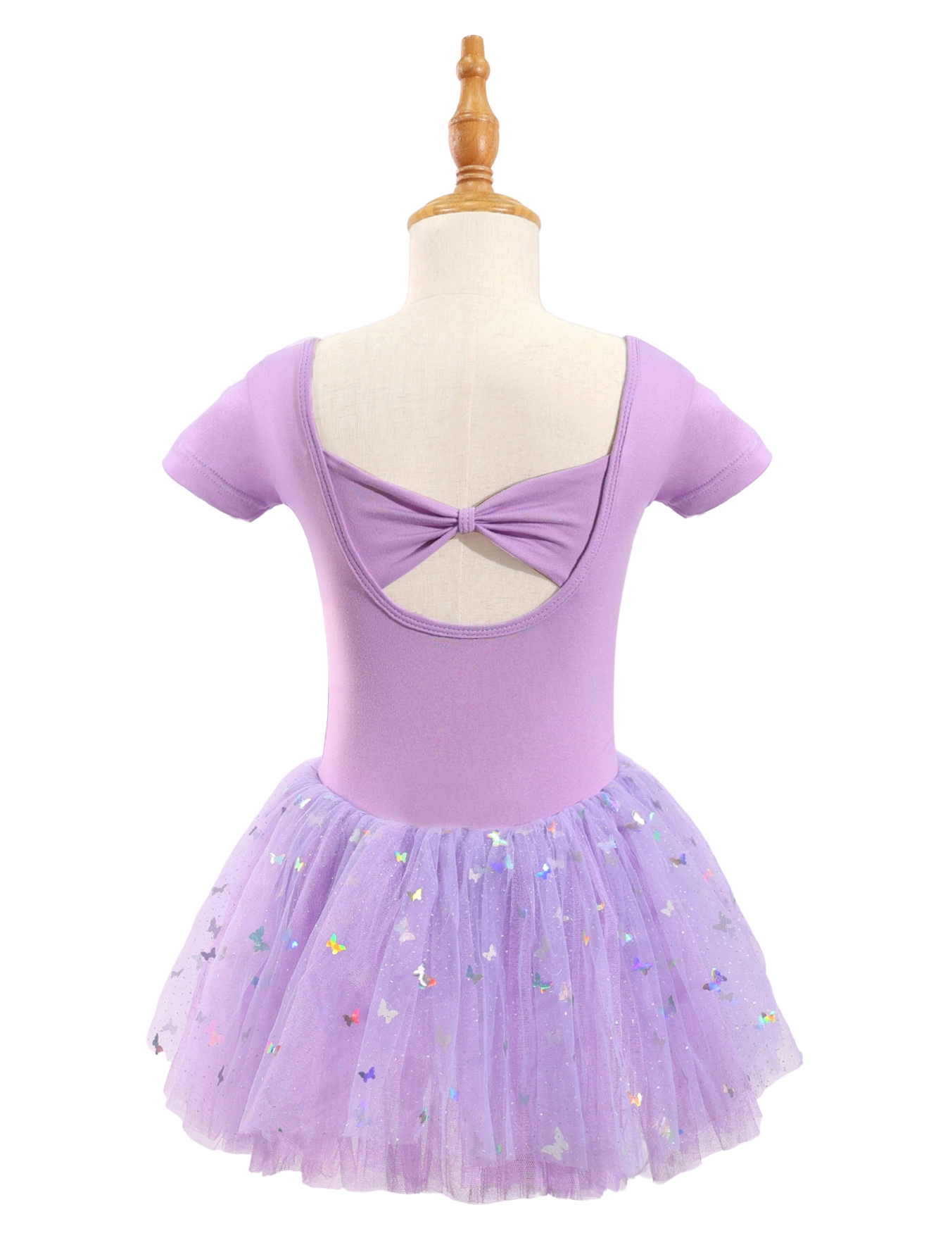 Girls Butterfly Sequin Ballet Leotard Tutu Dress-XY030