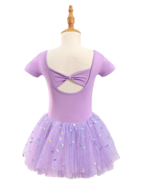 Girls Butterfly Sequin Ballet Leotard Tutu Dress-XY030