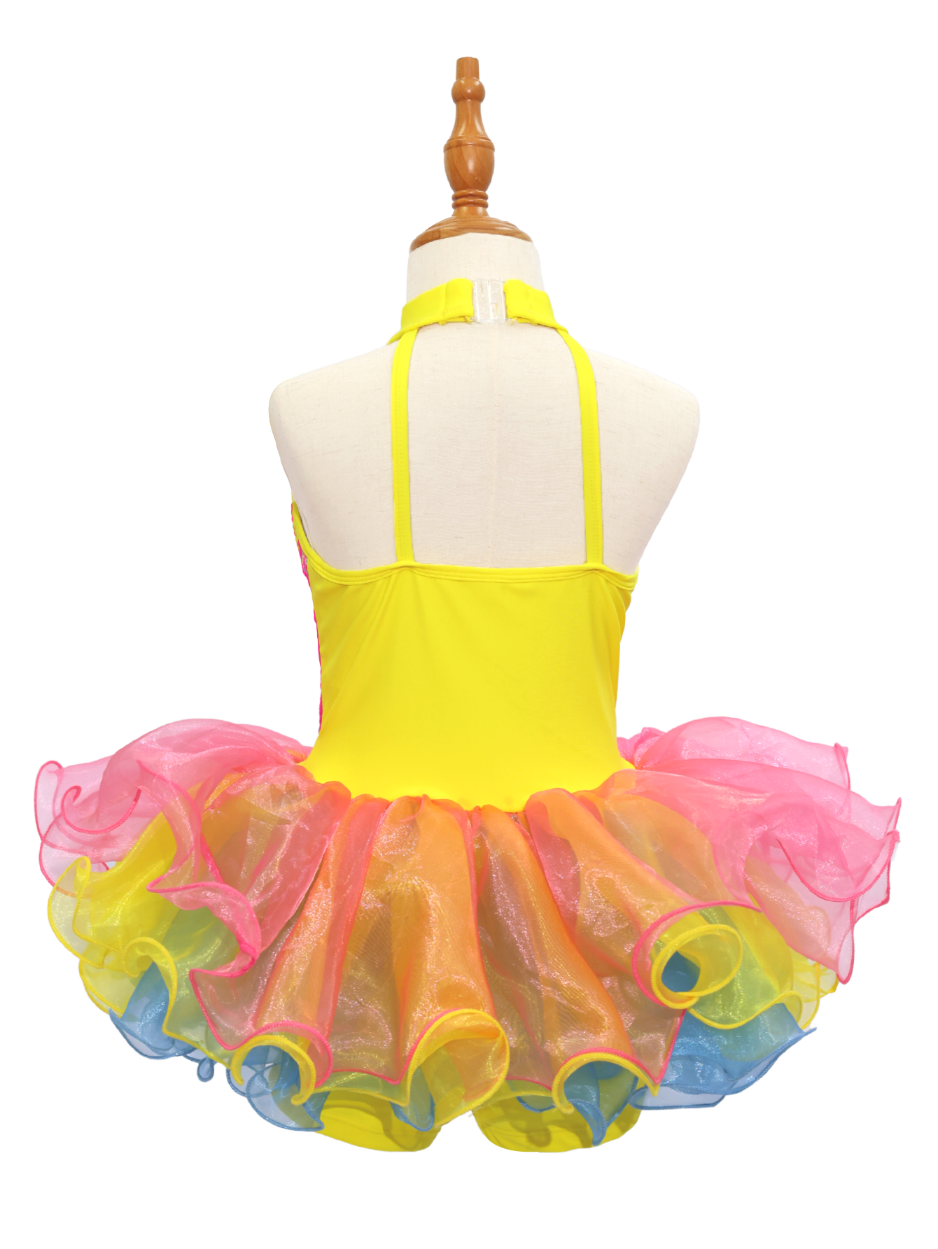 Rainbow Sequin Kids Jazz Dance Costume-JSP018