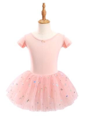 Girls Butterfly Sequin Ballet Leotard Tutu Dress-XY030