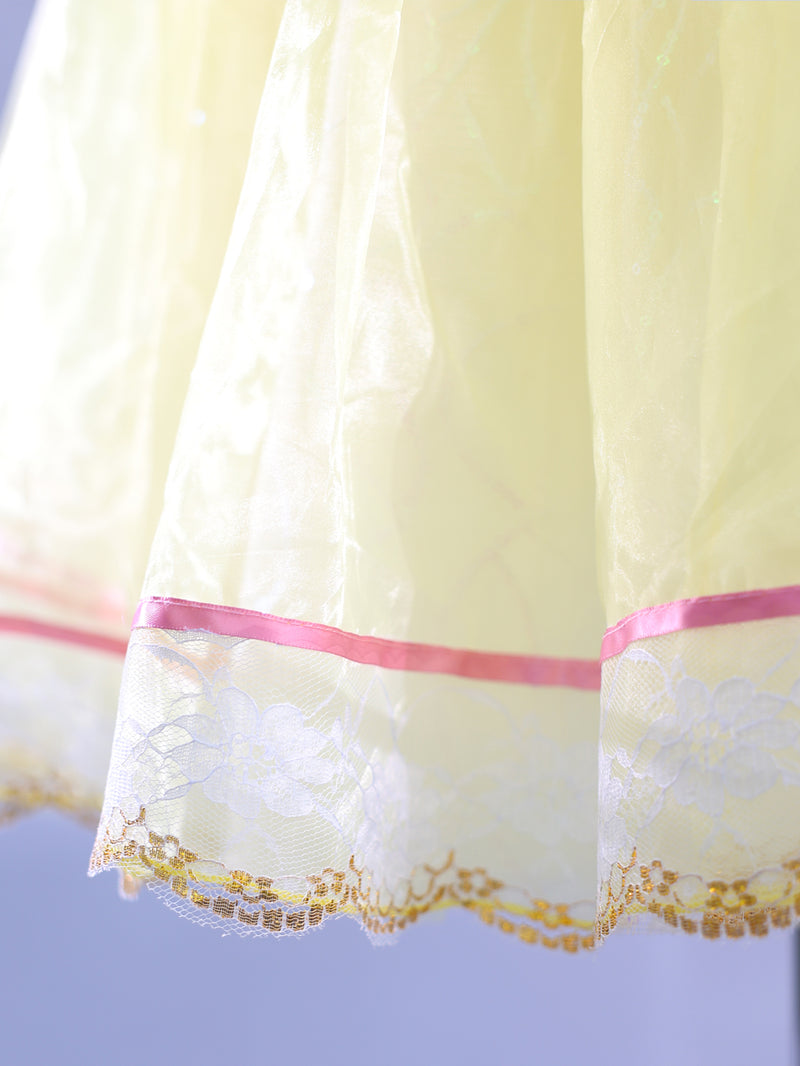 Kids Royal Blue Velvet Pink Lace Princess Dance Costume