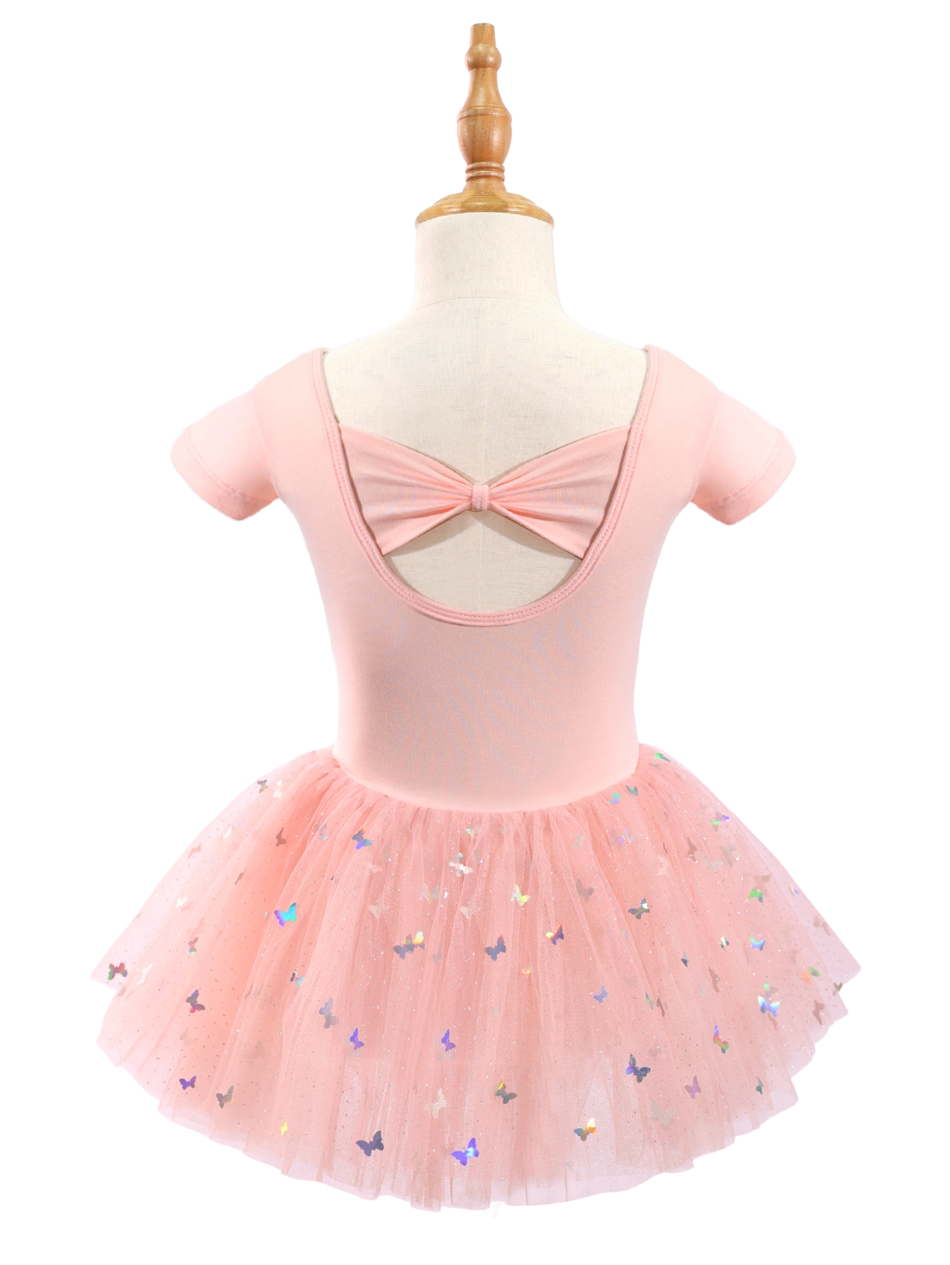 Girls Butterfly Sequin Ballet Leotard Tutu Dress-XY030