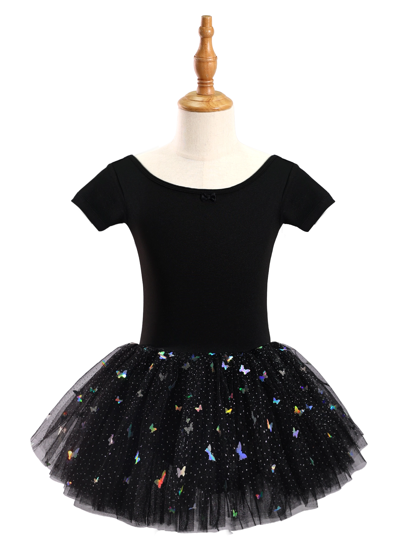 Girls Butterfly Sequin Ballet Leotard Tutu Dress-XY030
