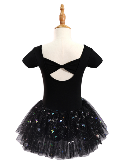 Girls Butterfly Sequin Ballet Leotard Tutu Dress-XY030