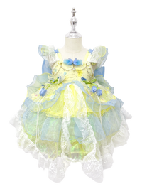 Yellow Blue Tulip Lolita Princess Dress for Toddler Girls-W26009