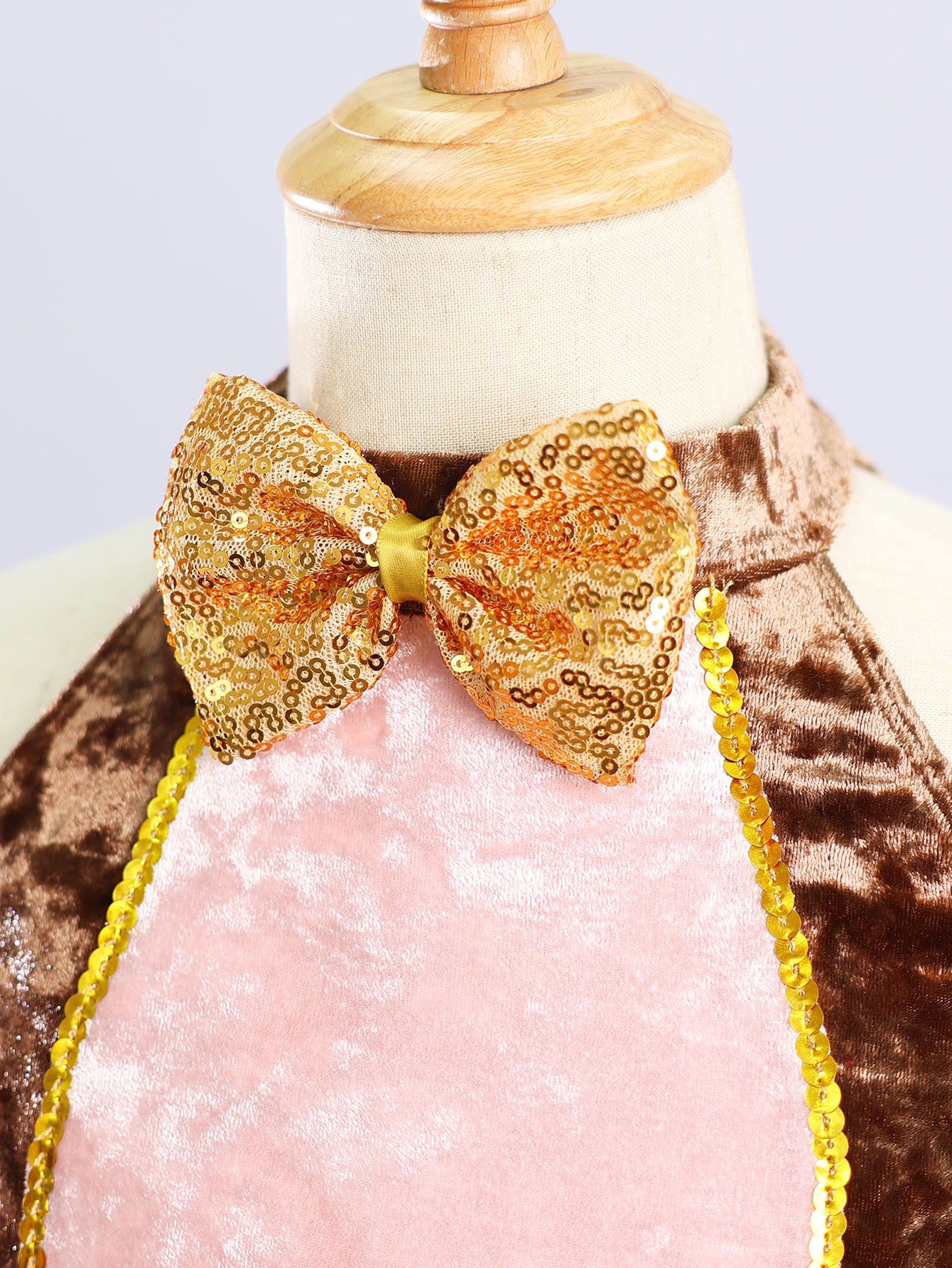 Kids Monkey Theme Halter Sequin Tulle Ballet Performance Dress