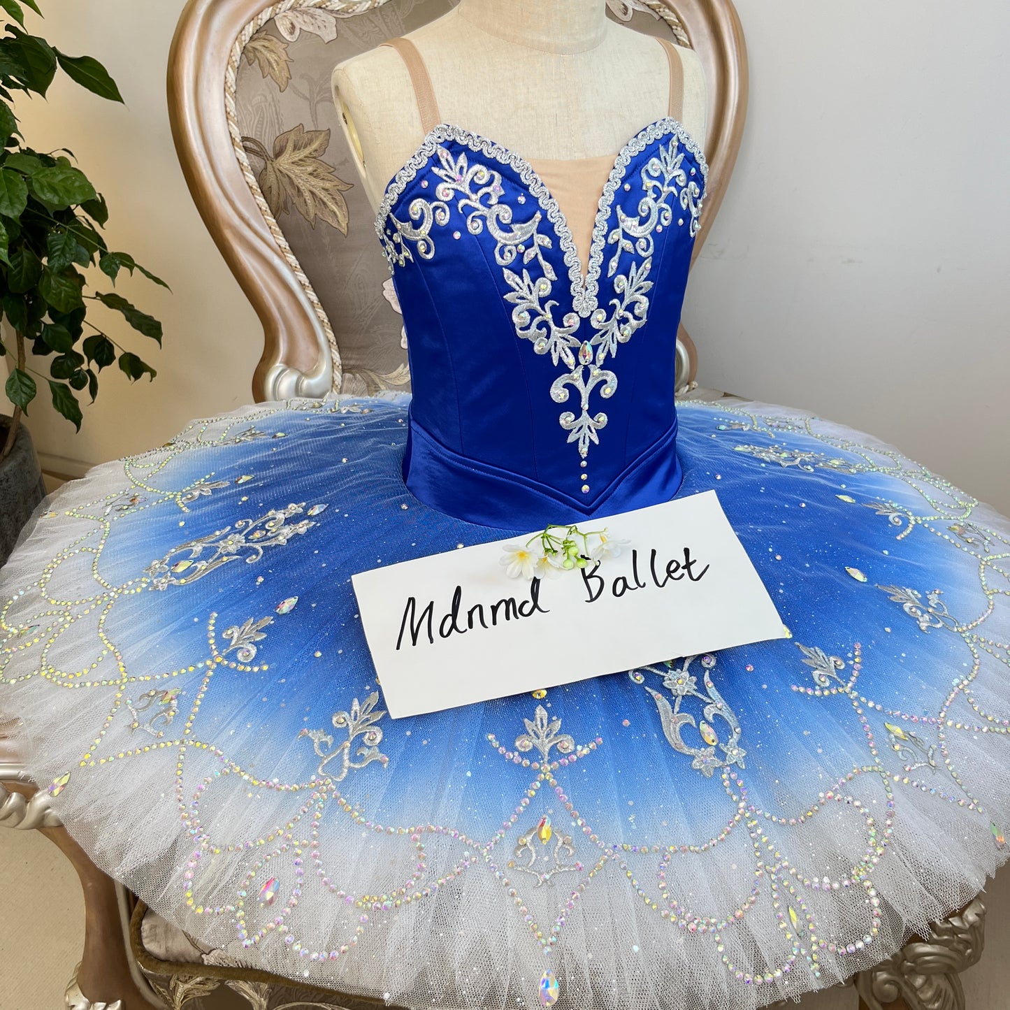 Royal Blue Ballet Tutu with Crystal Embellishments - MDT0287