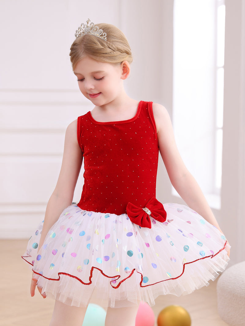 Kids Ballet Tutu Dress, Sparkle Velvet Dance Costume for Girls-ALP091