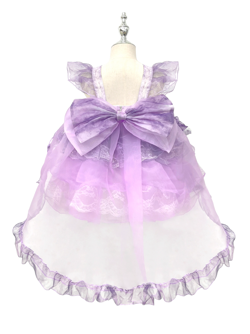 Purple Lavender Lace Lolita Princess Dress for Toddlers Girls-W26057