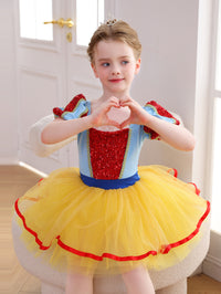 Girls Red Blue Yellow Princess Ballet Tutu Dress, Sparkly Dance Costume-ALP058